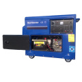 Super silencioso pequeno fase única 7KVA 8KVA 10KVA 15KVA 12V DC Power Diesel Gerador portátil sobre rodas